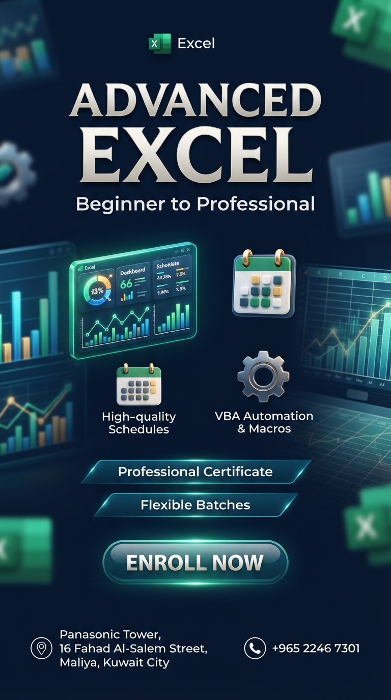 Advanced Excel course poster