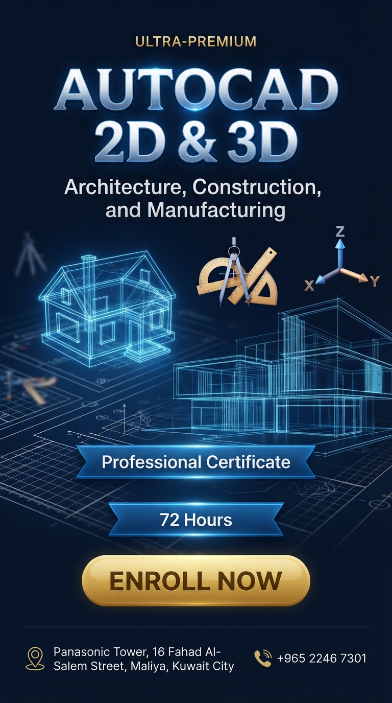 AutoCAD 2D & 3D course poster