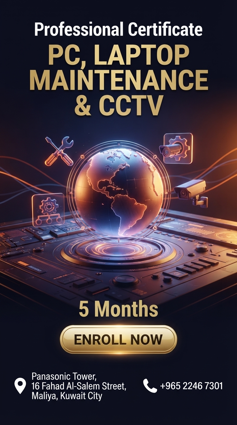 PC, Laptop Maintenance and CCTV Installation with Networking course poster